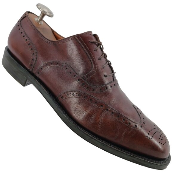 Salvatore Ferragamo Tramezza Brown Leather Wingtip Oxfords Men 11.5D Dress Shoes - Picture 2 of 14